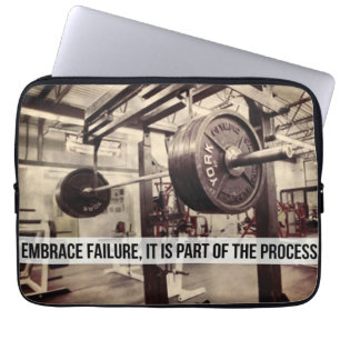 EMBRACE FAILURE. Bodybuilding Workout Motivational Laptop Sleeve