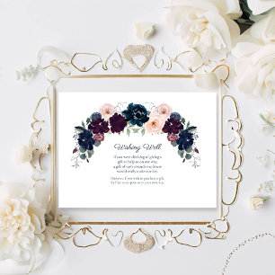 Embrace Floral Wishing Well Wedding Burgundy Enclosure Card