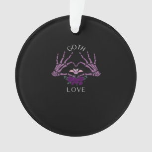 Embrace Goth Skeleton Heart Artistic Style Ornament