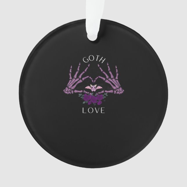 Embrace Goth Skeleton Heart Artistic Style Ornament (Front)