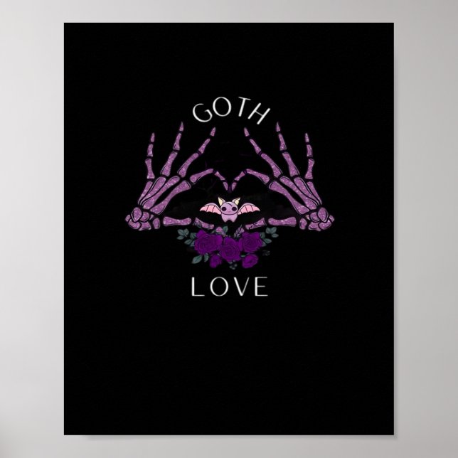 Embrace Goth Skeleton Heart Poster (Front)