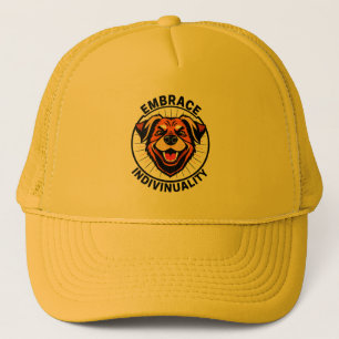Embrace Individuality Text Circular Design Trucker Hat