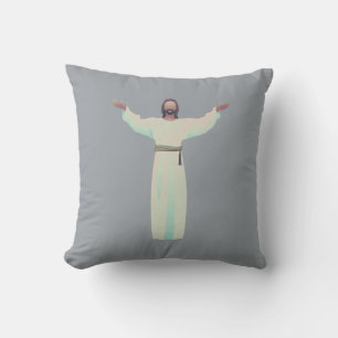 Embrace Jesus- throw pillow in Grey