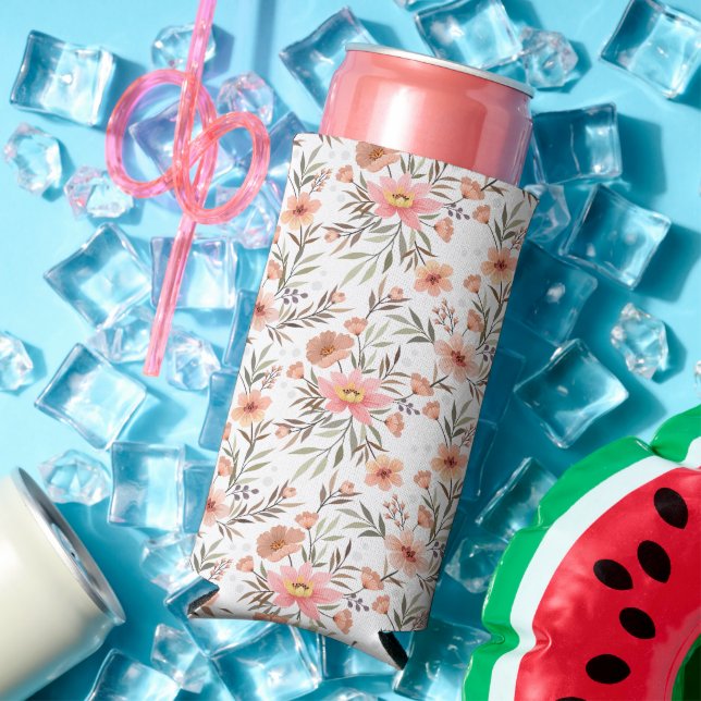 Embrace Joy: Colourful Boho Flowers Seltzer Can Cooler (In Situ Summer)