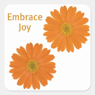 Embrace Joy Daisies Square Sticker