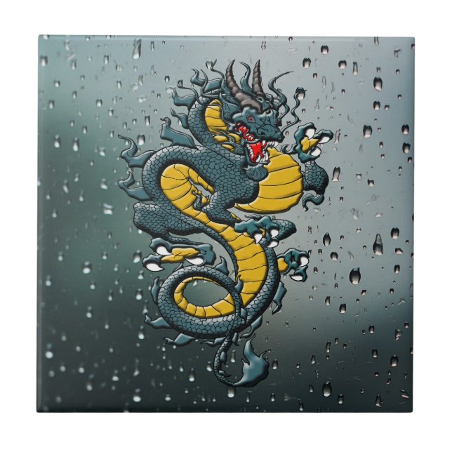 Embrace Mythical Power: Chinese Dragon Tile (Front)