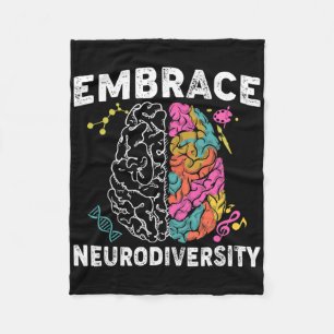 Embrace Neurodiversity Adhd Autism Awareness  Fleece Blanket