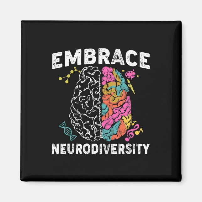 Embrace Neurodiversity Adhd Autism Awareness  Magnet (Front)