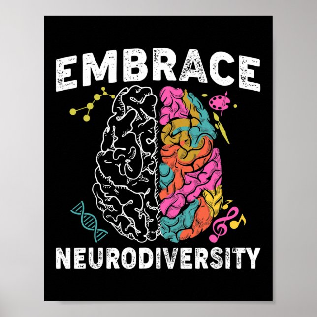 Embrace Neurodiversity Adhd Autism Awareness  Poster (Front)