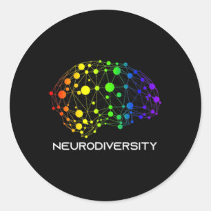 Embrace Neurodiversity Autism Adhd Asd Brain Srews Classic Round Sticker