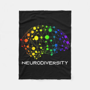 Embrace Neurodiversity Autism Adhd Asd Brain Srews Fleece Blanket