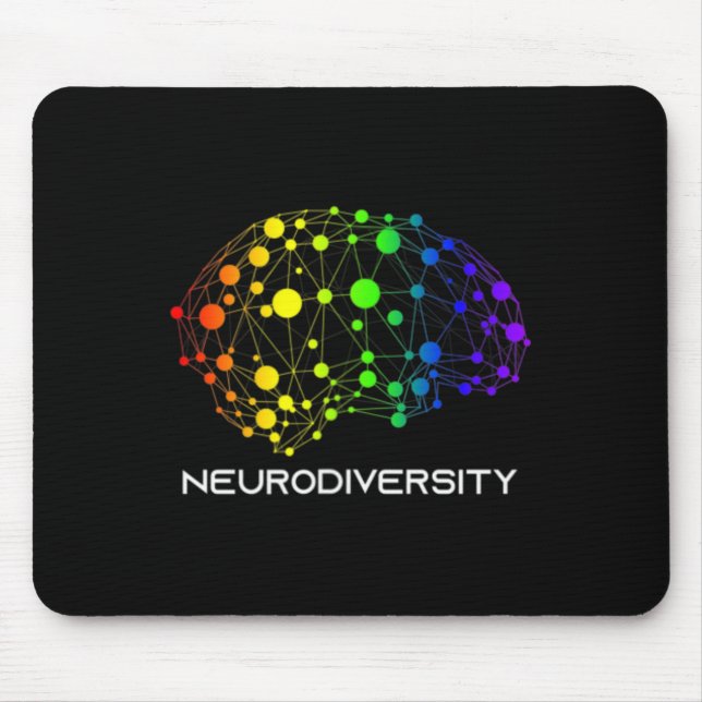 Embrace Neurodiversity Autism Adhd Asd Brain Srews Mouse Pad (Front)