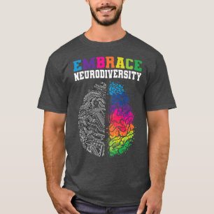 Embrace Neurodiversity Autism ADHD ASD Rainbow Bra T-Shirt