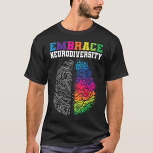 Embrace Neurodiversity Autism ADHD ASD Rainbow Bra T-Shirt