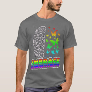 Embrace Neurodiversity Autism ADHD ASD Rainbow Bra T-Shirt