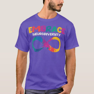 Embrace Neurodiversity Autism ADHD ASD Rainbow Bra T-Shirt