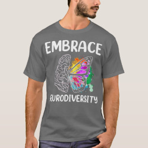 Embrace Neurodiversity Autism ADHD ASD Rainbow Bra T-Shirt