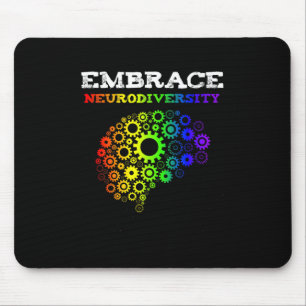 Embrace Neurodiversity Autism Adhd Rainbow Brain S Mouse Pad