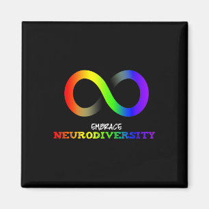 Embrace Neurodiversity Autism Asd Adhd Rainbow Inf Magnet