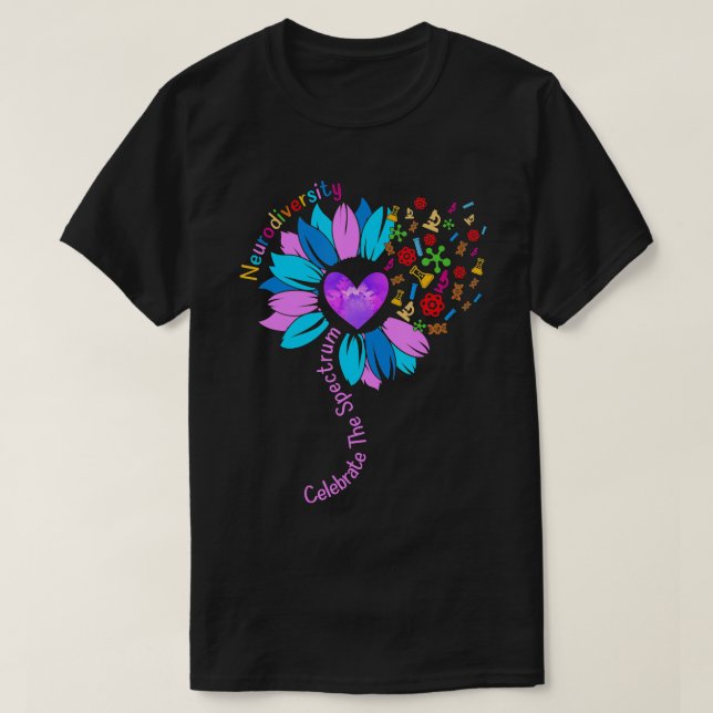 Embrace Neurodiversity Autism Awareness ASD ADHD T T-Shirt (Design Front)