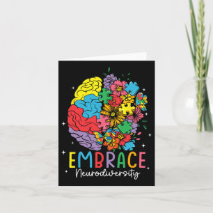 Embrace Neurodiversity Autism Awareness Asd Men Wo Card