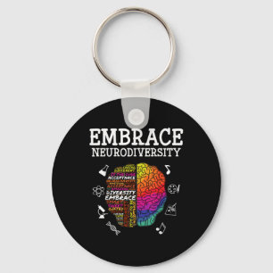 Embrace Neurodiversity Autism Awareness Asd Men Wo Key Ring