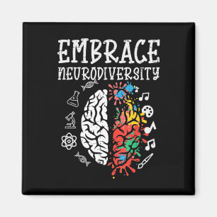 Embrace Neurodiversity Autism Awareness ASD Men Wo Magnet