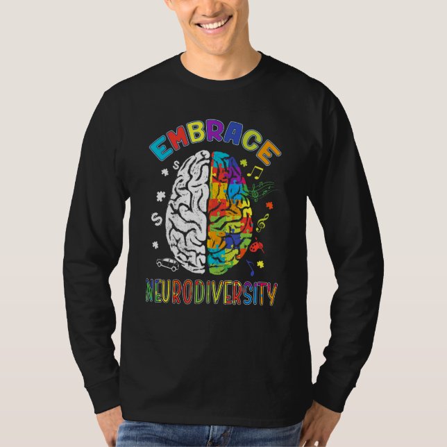 Embrace Neurodiversity Autism Awareness ASD Men Wo T-Shirt (Front)