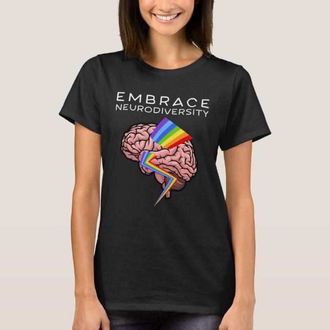 Embrace Neurodiversity Autism Awareness ASD Mental T-Shirt (Front)