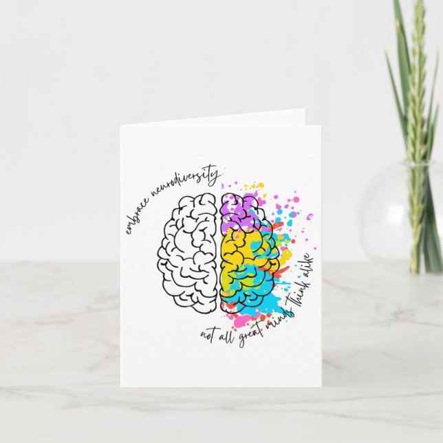 Embrace Neurodiversity Autism Awareness  Card (Front)