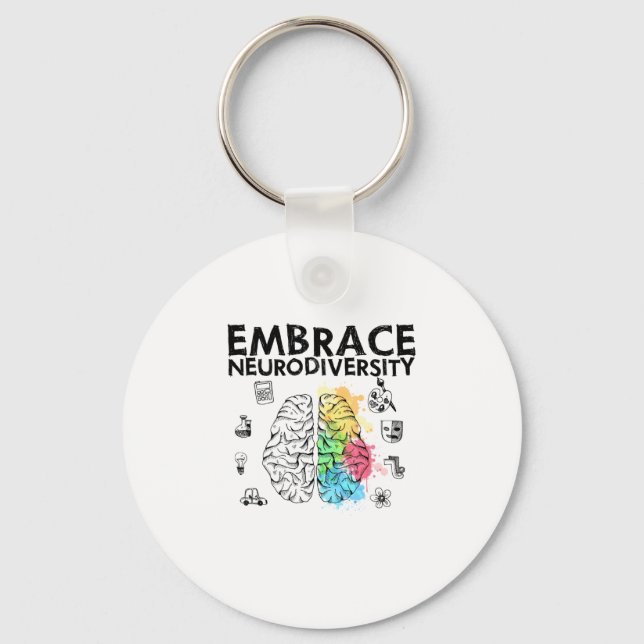 Embrace Neurodiversity Autism Awareness Key Ring (Front)