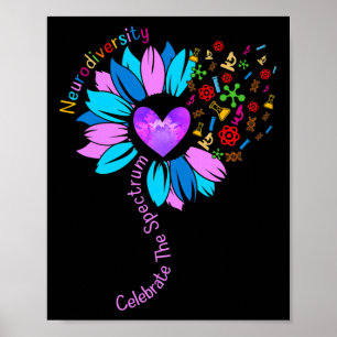 Embrace Neurodiversity Autism Awareness Neurodiver Poster