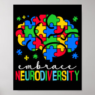 Embrace neurodiversity autism neurodivergent poster