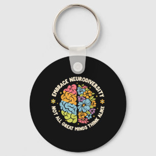 Embrace Neurodiversity Brain Autism Awareness Adhd Key Ring