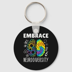 Embrace Neurodiversity - Brain Autism Awareness Mo Key Ring