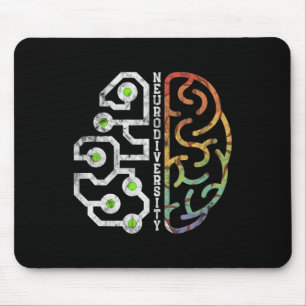 Embrace Neurodiversity Brain Autism Awareness  Mouse Pad