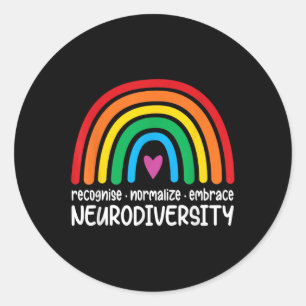 Embrace Neurodiversity Rainbow Autism Awareness Me Classic Round Sticker