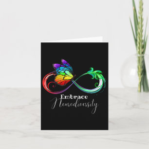 Embrace Neurodiversity Rainbow Infinity Butterfly Card
