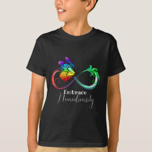 Embrace Neurodiversity Rainbow Infinity Butterfly T-Shirt