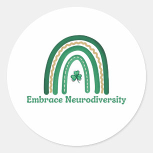 Embrace Neurodiversity Round Sticker