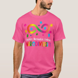 Embrace Neurodiversity Spectrum ASD ADHD Rainbow i T-Shirt