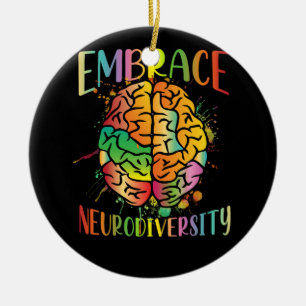 Embrace Neurodiversity Video Game Autism Awareness Ceramic Tree Decoration
