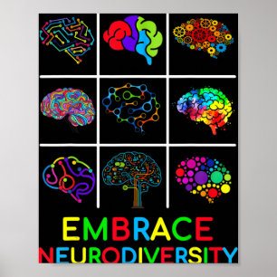 Embrace Neurodiversity Video Game Autism Awareness Poster