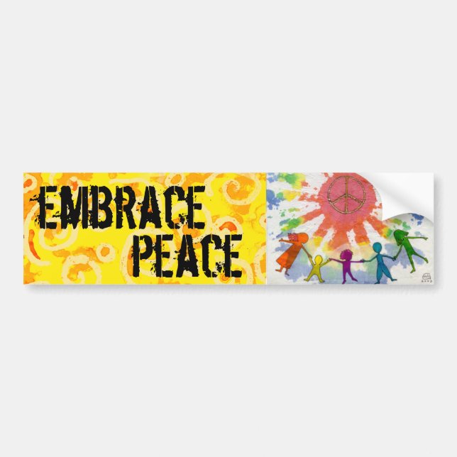 Embrace Peace Mixed Media Artwork Bumper Sticker (Front)