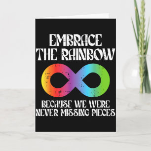 Embrace Rainbow Autism Infinity Awareness Men Wome Card