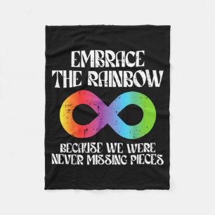 Embrace Rainbow Autism Infinity Awareness Men Wome Fleece Blanket