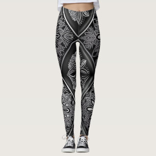 Embrace Serenity: Black and White Mandala  Leggings