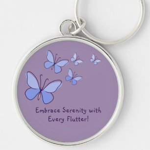 Embrace Serenity with Every Flutter Purple Key Ring