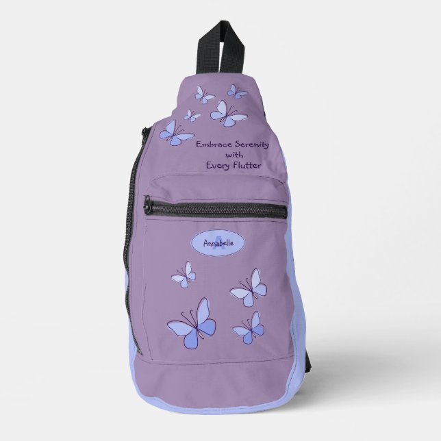 Embrace Serenity with Every Flutter Violet Sling Bag (Front)