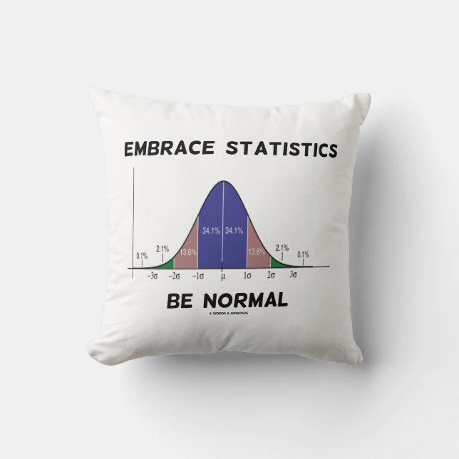Embrace Statistics Be Normal (Bell Curve) Cushion (Front)